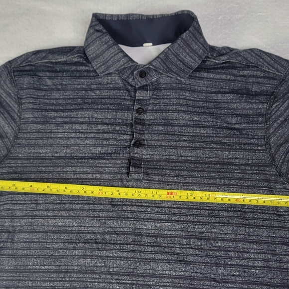 Lululemon Short Sleeve Black Grey Performance Polo Golf Shirt Medium (No Tag) - Picture 9 of 10